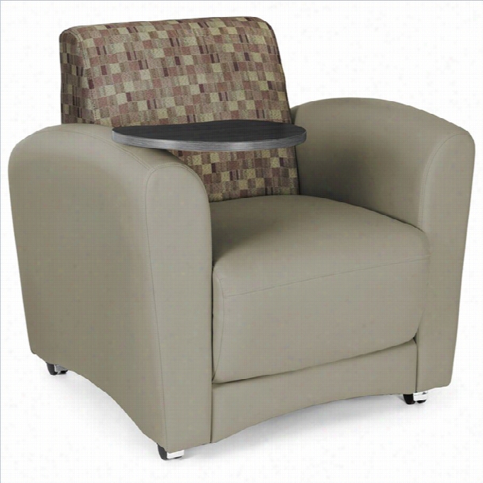 Ofm Interplay Guest Chair With Sincere Tablet Ih Taupe And Tungsten