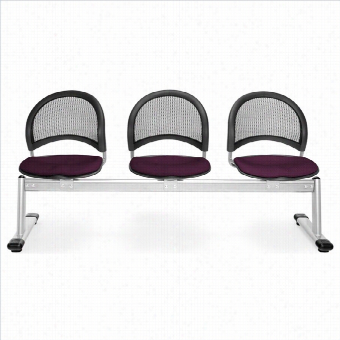 Ofm Moon 3 Beam Seating With Seats In Burgundy