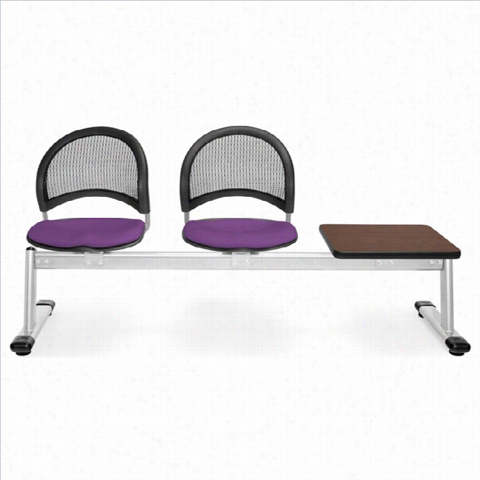 Ofm Moon Beam Seating With 2 Seats And Table In Plum  And Mahogany