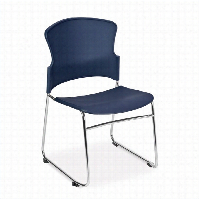 Ofm Multi-use Plastic Seat And Back  Stacker In Navy