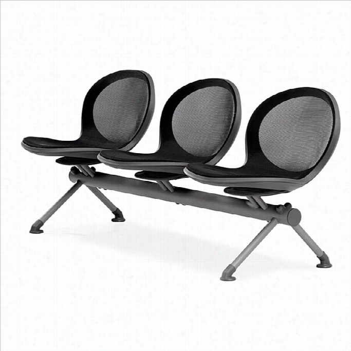 Ofm Net Beam Guest Chairr With 3 Seats In Black