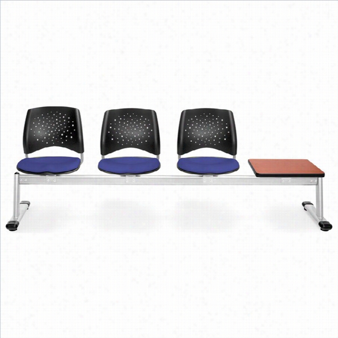 Ofm Star Beam Sezting With 3 Seats And Table In Royal Blue And Cherry