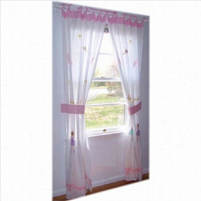 Pem America Ballet Lessons Window Drape In White An Pink