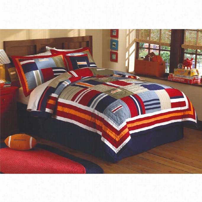 Pem America Ronnie Patchworks Quilt Intellect H Pillow Sham-twin