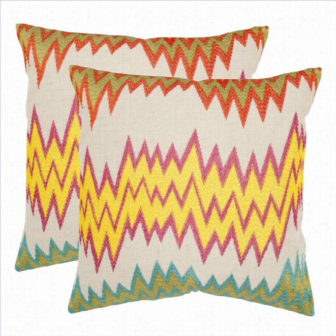 Safavieh Ashley 22 Decorative Pillows In Neon Adn Yellow (set Of 2)