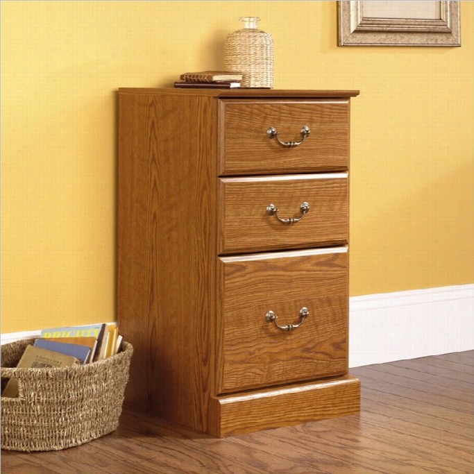 Sauder Orchard Hills 3-drawer Pedestal In Carolina Oak Finish