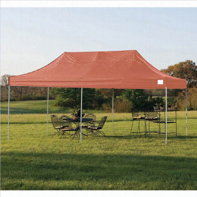 Shelterlogic 10'x20' Pro Opp-up Canopy Straight Lg With Cover In Terracotta