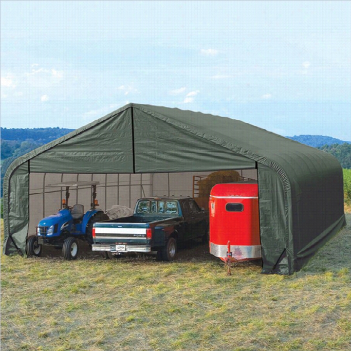 Shelterlgoic 30'x24'x26' Peak Style Shelter I Green