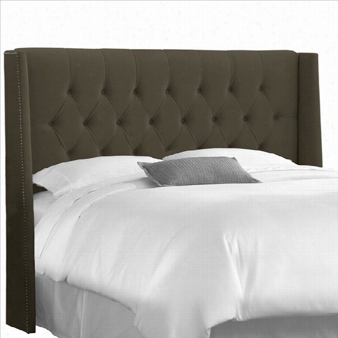 Skyline Furniture Tufted Panel Headboard In Pewter-full