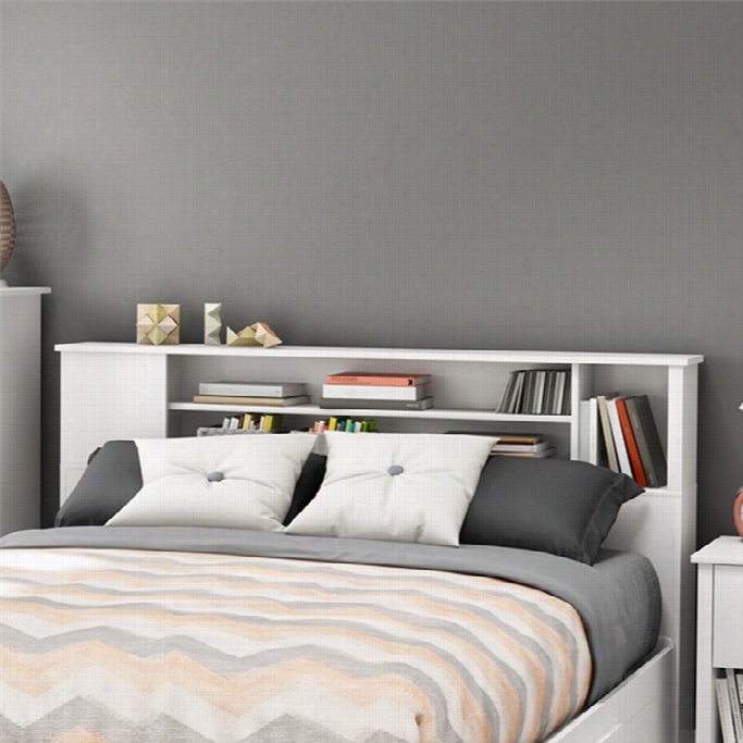 South Shore Fusion Forest Fullqueen Bookcase Headboard In White