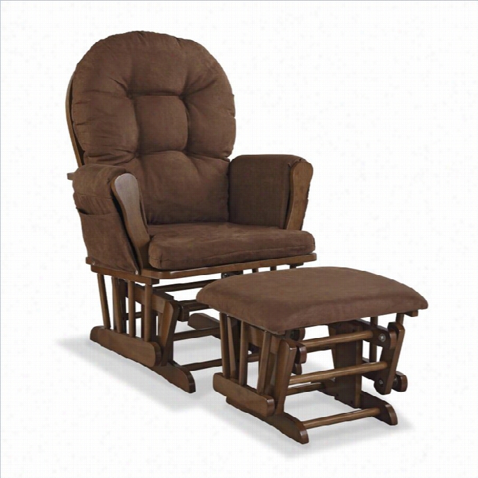 Stork Craft Hoop Custom Glider Nd Ottoman In Dove Brown And Choocolate