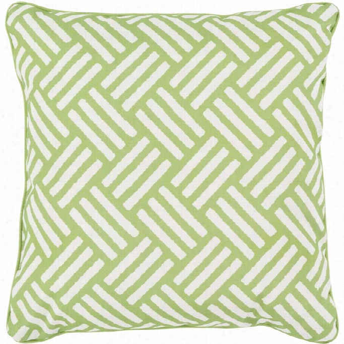 Surya Basketweave  Poly Pervade 20 Square Pillow In Green