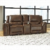 Ashley Jayron Leather Double Reclining Console Loveseat in Harness