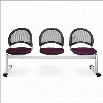 OFM Moon 3 Beam Seating with Seats in Burgundy