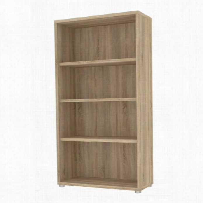 Tvilm Structure 4 Shelf Wide Bookcase In Oak