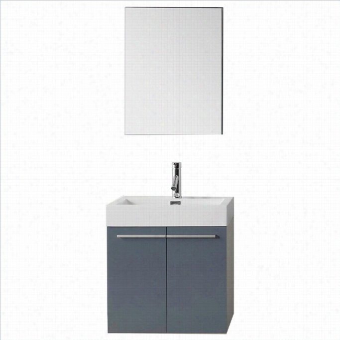 Virtu Usa Midori 24 Single Bathroom Vanity Cabinet In Glossy Gray