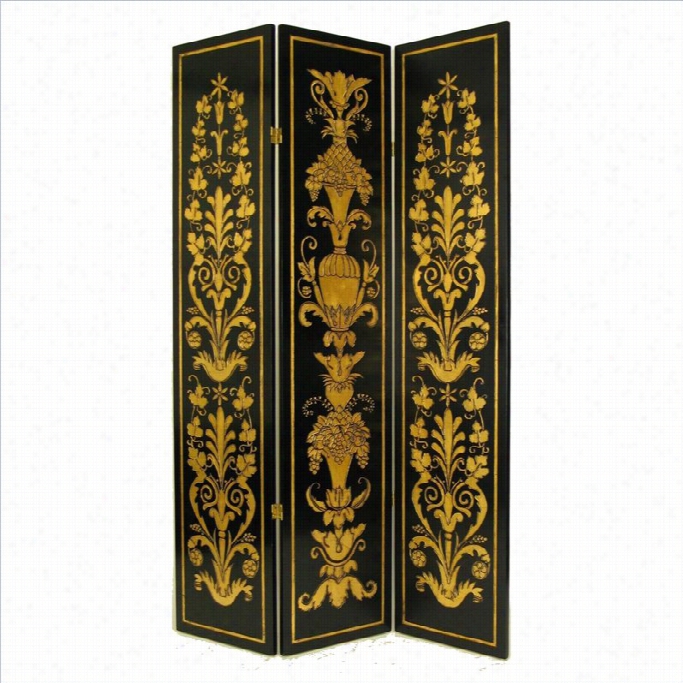 Wayborn French Floral Rom Divider In Black And Gold