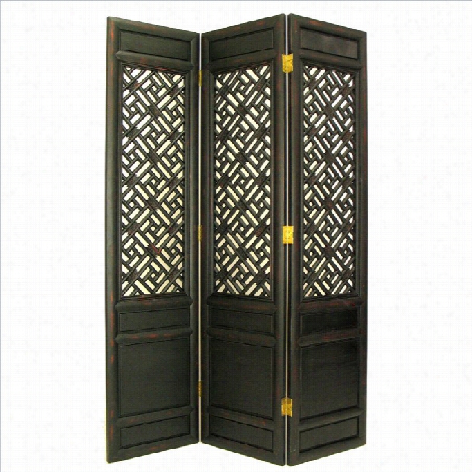 Wayborn Suchow Window Room Divider In Antique Dark