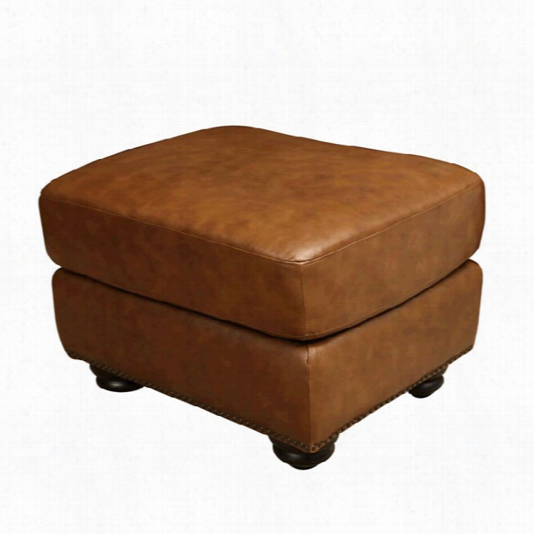 Abbyson Living Erickson Leather Ottoman In Camel Brown