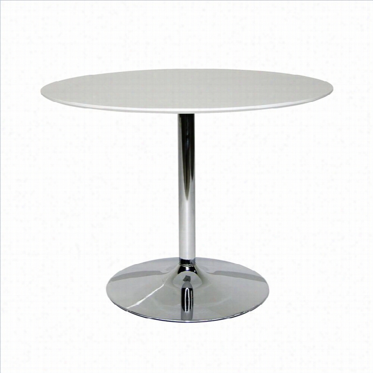 Aeon Furniture Jonah Dining Table In Satin White And Chrome