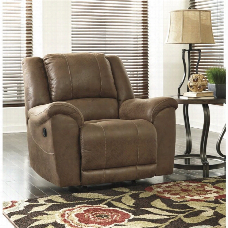 Ashley Niarobi Faux Leather Rocker Recliner In Load