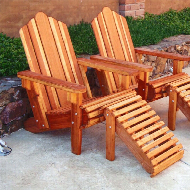 Best Redwood Wood Adirondack Chair And Totoman In Supper Deck