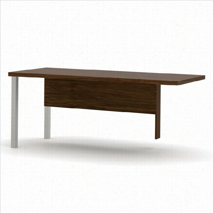 Bestar Pro-linea Return Table With Metal Legs In Oak Barrel