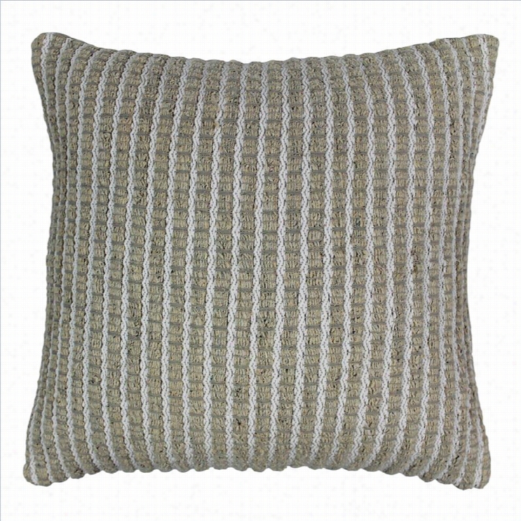Blazing Needles Rope Corded Pillow In White And Beige