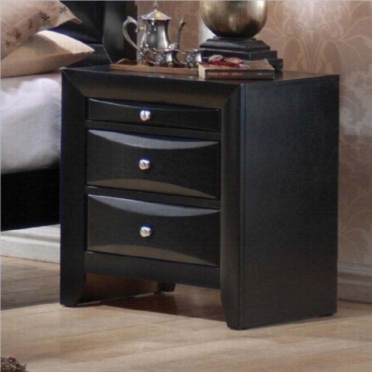 Coaster Bria Na 2 Drawer Nightsstand In Glossy Dismal Finish