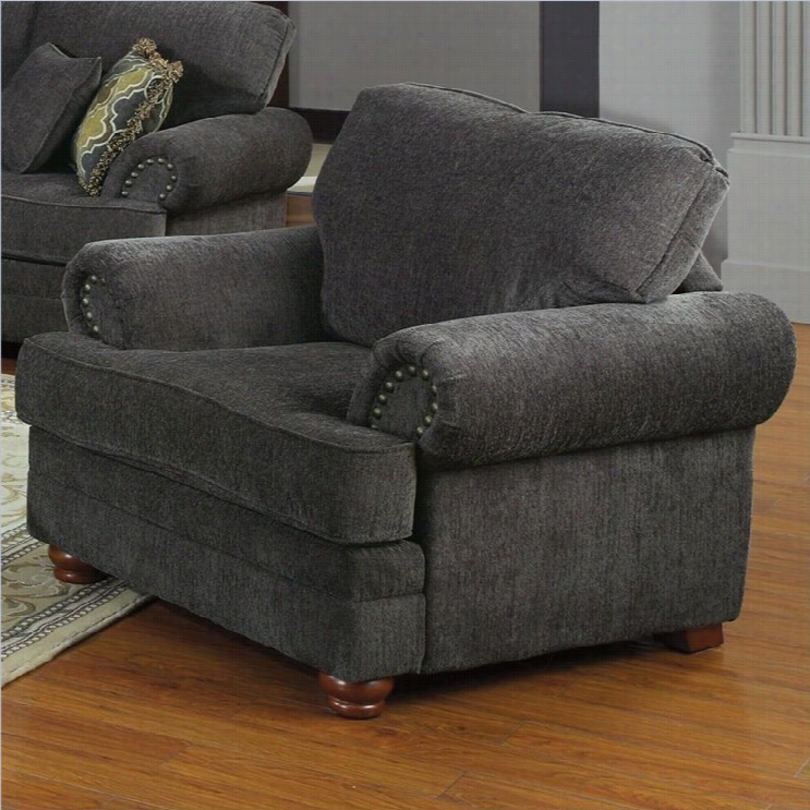 Coaster Colton Traditional Upholstered Club Chair In Gray-haired