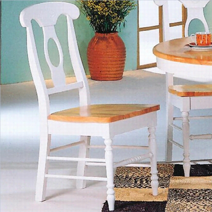 Coaster Damen Napo1eon Dining Chair In White And Natural