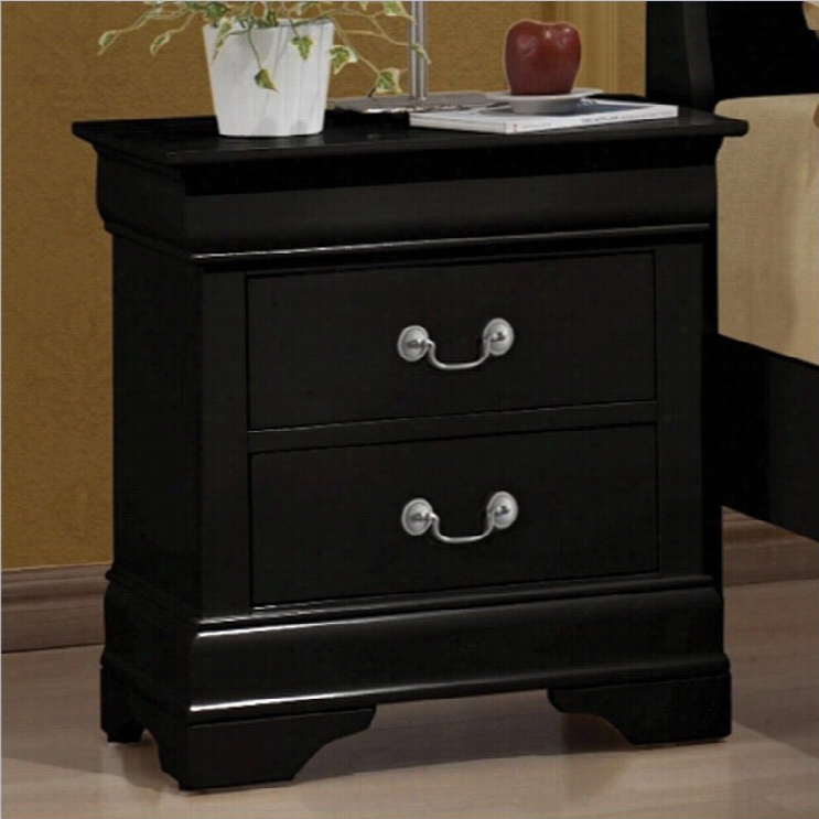 Coaster Louis Philippe Two Drawer  Ightstand In Black