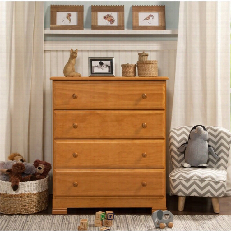 Davinci Kalani 4 Drawer Chest In Honey Oak Finish