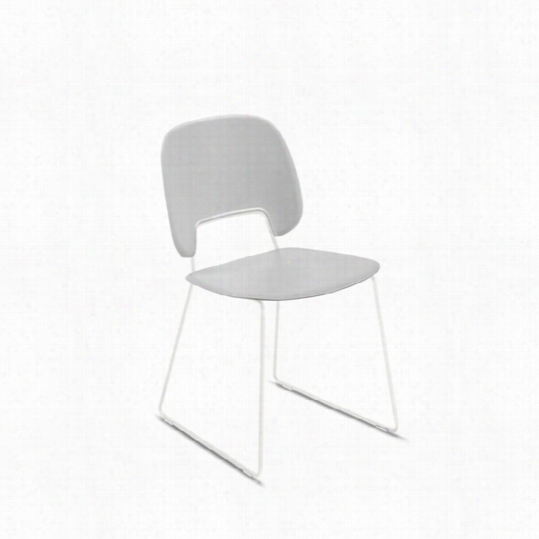 Domitalia Trade 18.5x21.25 Stacking Chair In Light Grey And White