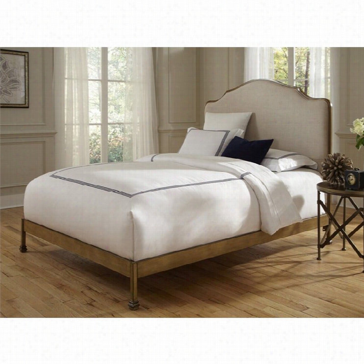 Fashion Bed Calavdos Metal Bed In Sand And Natural Oak-queen