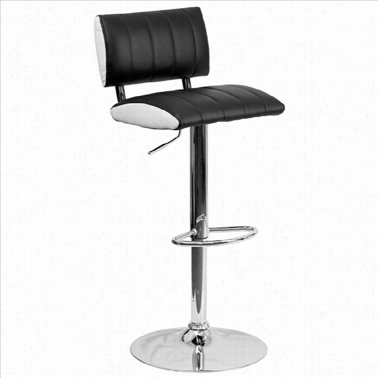 Flash Furniture 25 To 34 Adjustable Bar Stool In Black And White