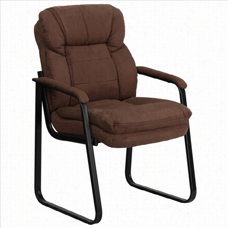 Flash Furniture Executive Side Guest Chair With Sled Base In Brown