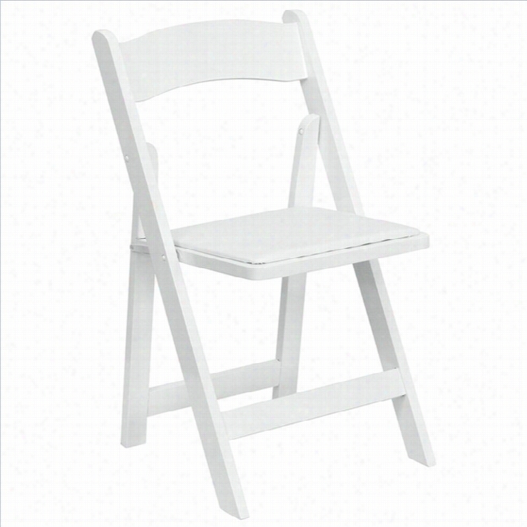 Flash Fruniture Hercules Series Wood Folding Chair In White