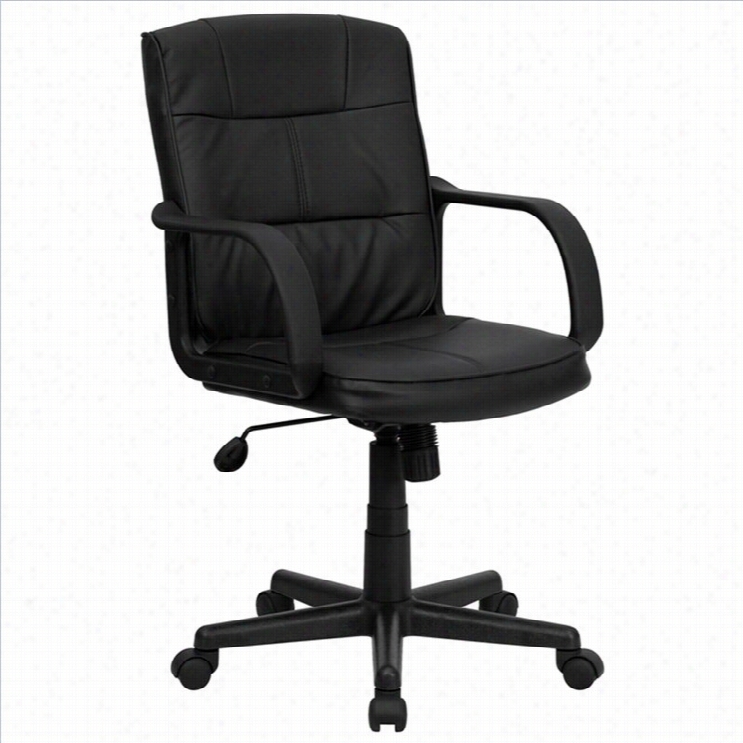 Flash Furniture Midback Office Chair In Black With Escutcheon