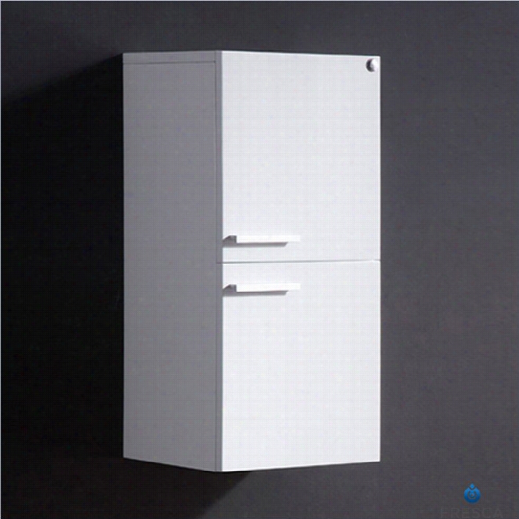 Fresca Senza Bathroom Linen Side Cabinet W Ith Storagge Areas In White
