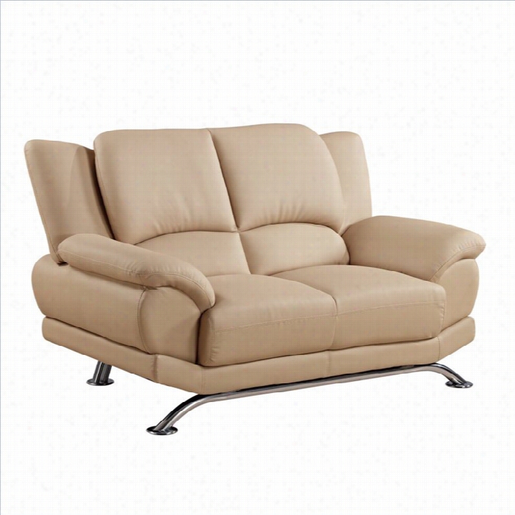 Global Furniture Usa 9908 Leather Loveseat In Cappuccino