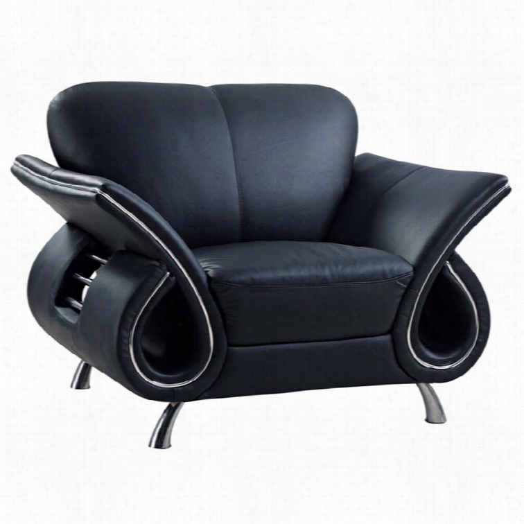 Gloabl Furniture Usa Charles Leather Club Chair In Black