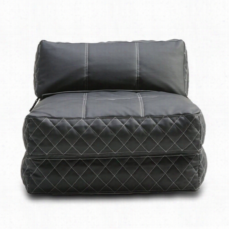Gold Sparrow Austin Leather Convertbile Bean Bag Chair Bed In Black