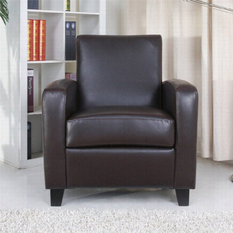 Gold Saprrow Sto Ckton Faux Leather Arm Chair In Chocolate