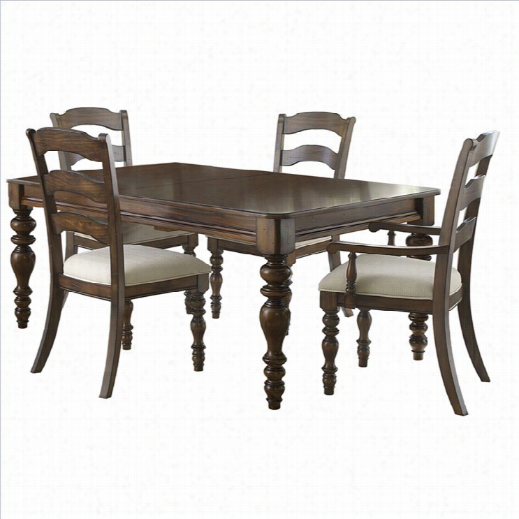 Hillsdale Pine Island 5 Pc Dining Set With Ladder Ba Ck Side Chairs