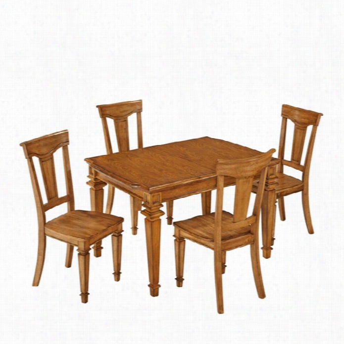 Hmoe Styles Americana 5 Piece Dining Set In Oak