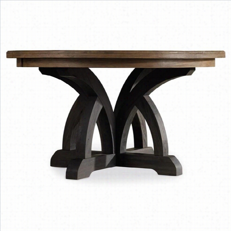 Hooker Furniture Corsica 54 Rind Dining Table With 18 Leaf  In Dark And Ilght Wood