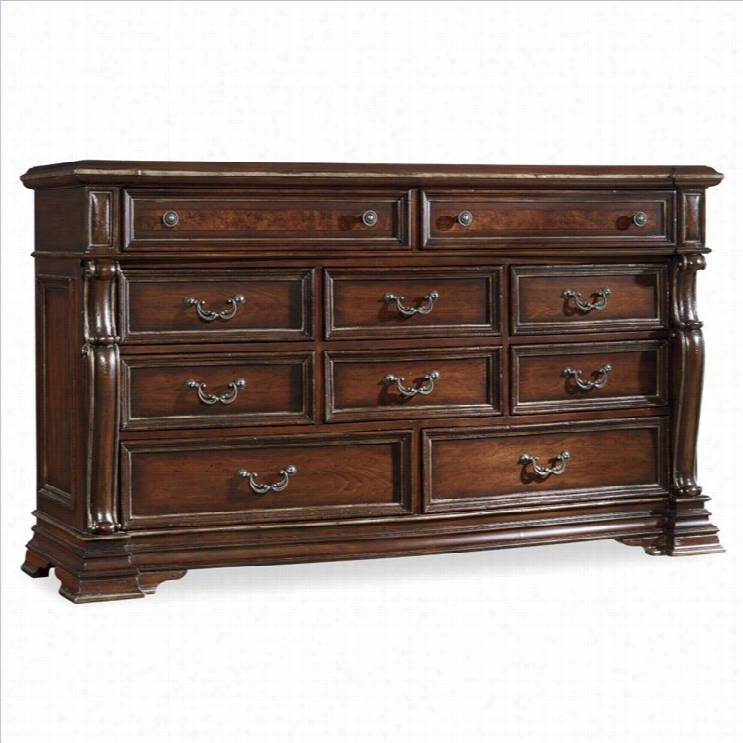 Hooker Furniture Grand Palais 10-drawer Dresser In Dark Walntu