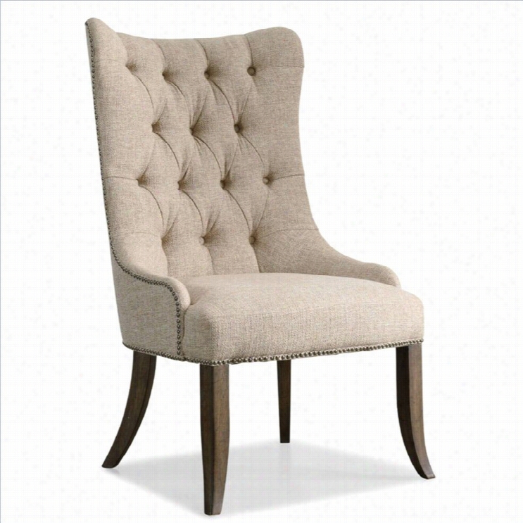 Hooke R Furniture Rhapsody Tufted Dining Chair In Rustic Walnut