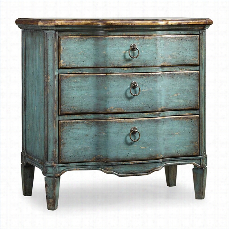 Hooker Furniture Seven Seas Three Drawer Turquoise Acecnt Chet Console